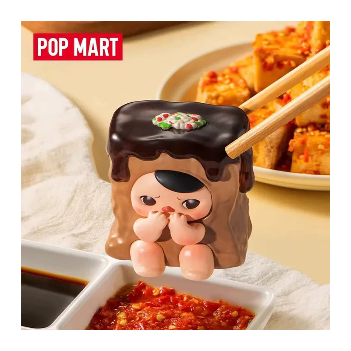 POP MART PUCKY The Feast Serie Blind Box Sammelfiguren aus Kunstharz in Braun und Weiß - Bild 4