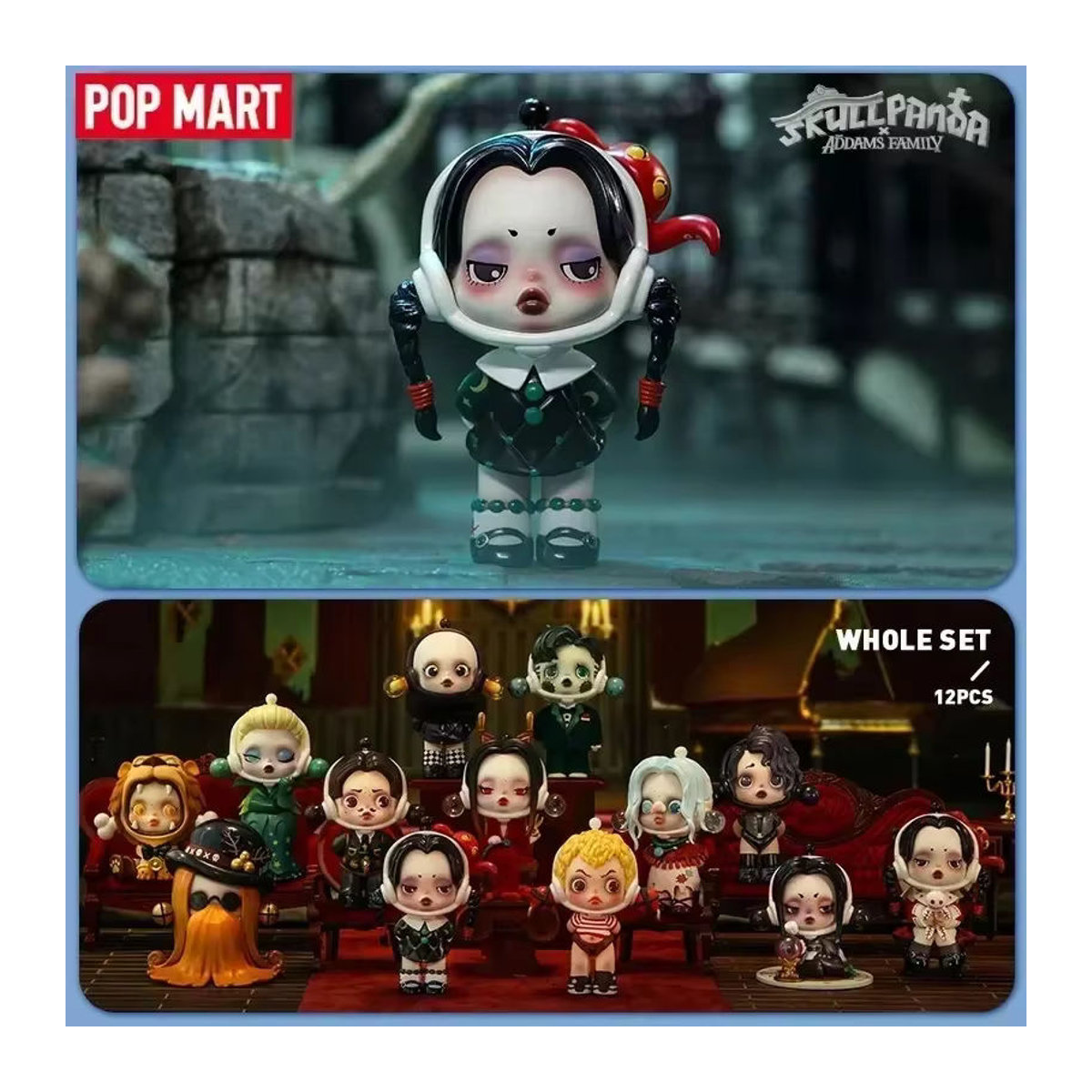 POP MART Skullpanda Addams Family Serie Blind Box Mehrfarbiges Anime Action Figure Spielzeug aus Kunststoff - Bild 2