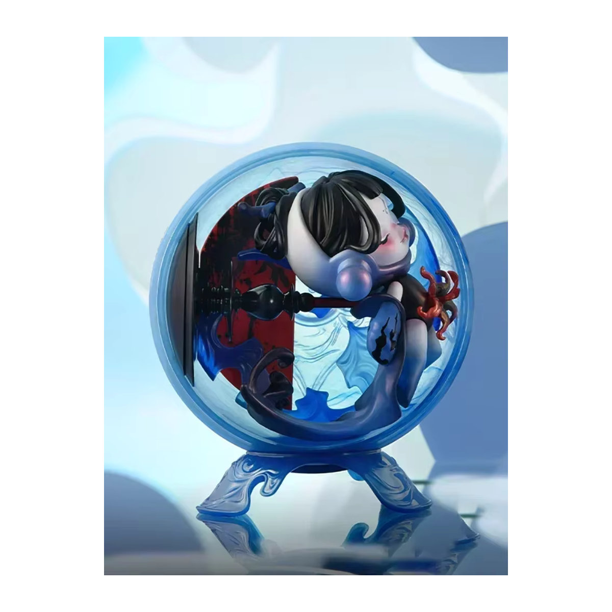POP MART SKULLPANDA Die Mirage-Serie Anime-Actionfigur als Blind Box Mystery Ornament in Blau - Bild 1
