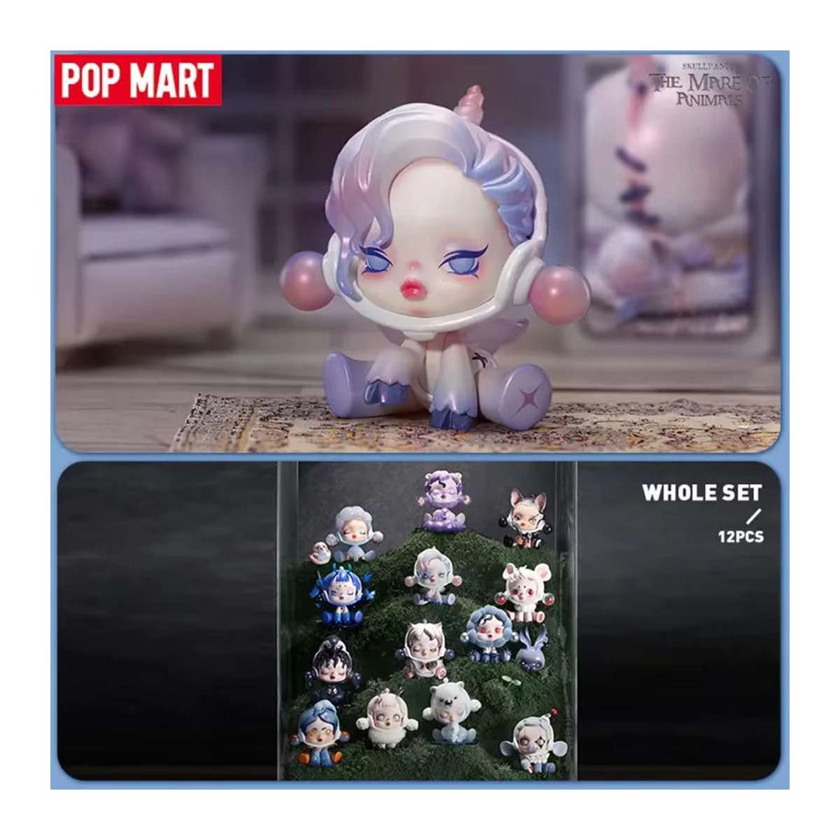 POP MART Skullpanda The Mare of Animals Serie Blind Box Mystery Box Anime Action Figure Spielzeug in Grau und Mehrfarbig - Bild 1