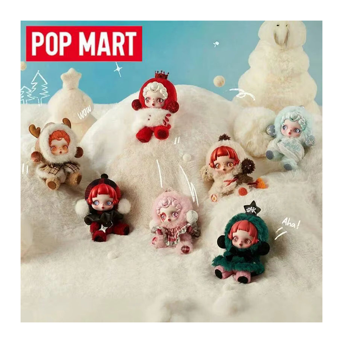 POP MART Skullpanda Winter Symphony Serie Blind Box Mystery Box mit mehrfarbigen Anime Action Figuren als Weihnachtsdekoration und Desktop Ornamente - Bild 1