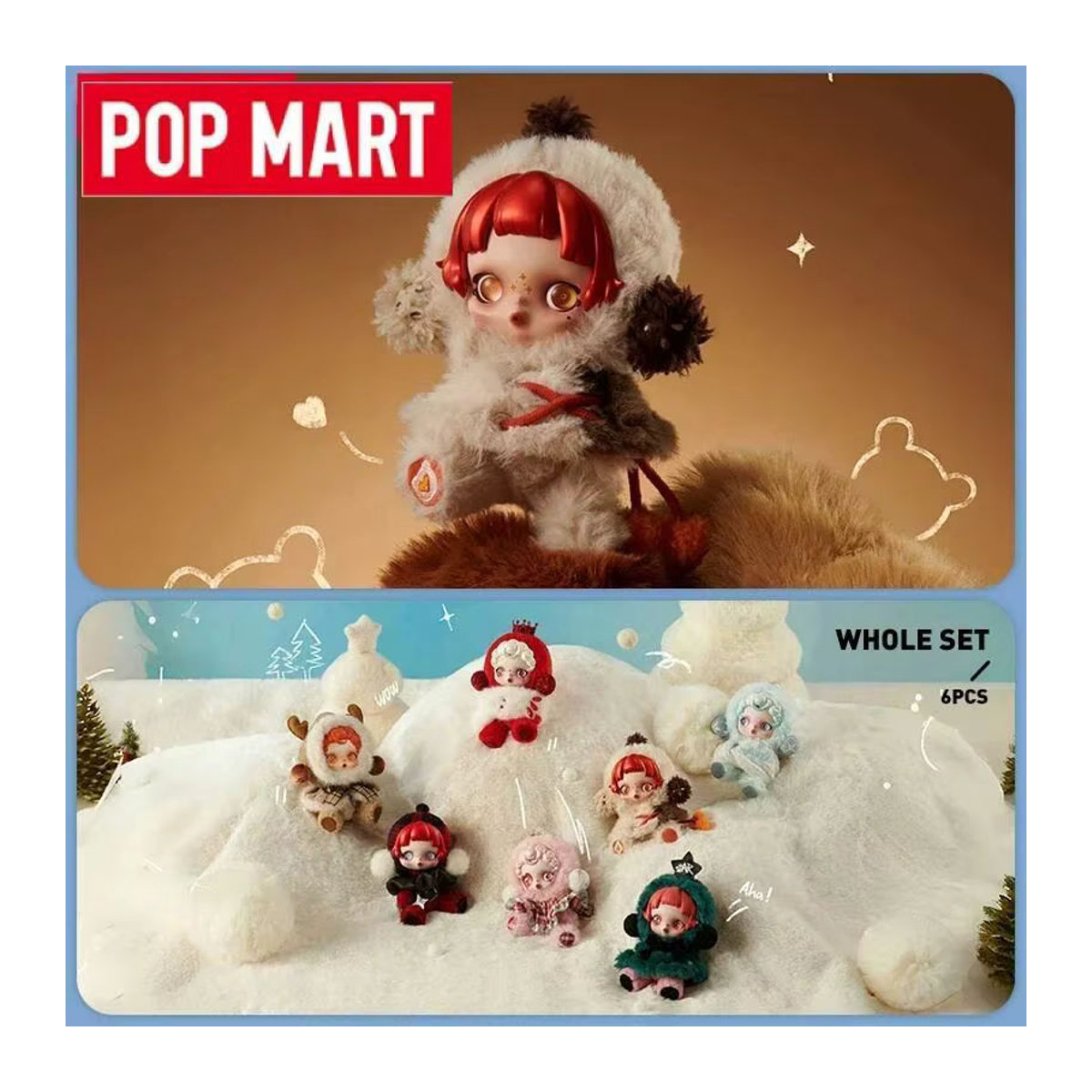 POP MART Skullpanda Winter Symphony Serie Blind Box Mystery Box mit mehrfarbigen Anime Action Figuren als Weihnachtsdekoration und Desktop Ornamente - Bild 2