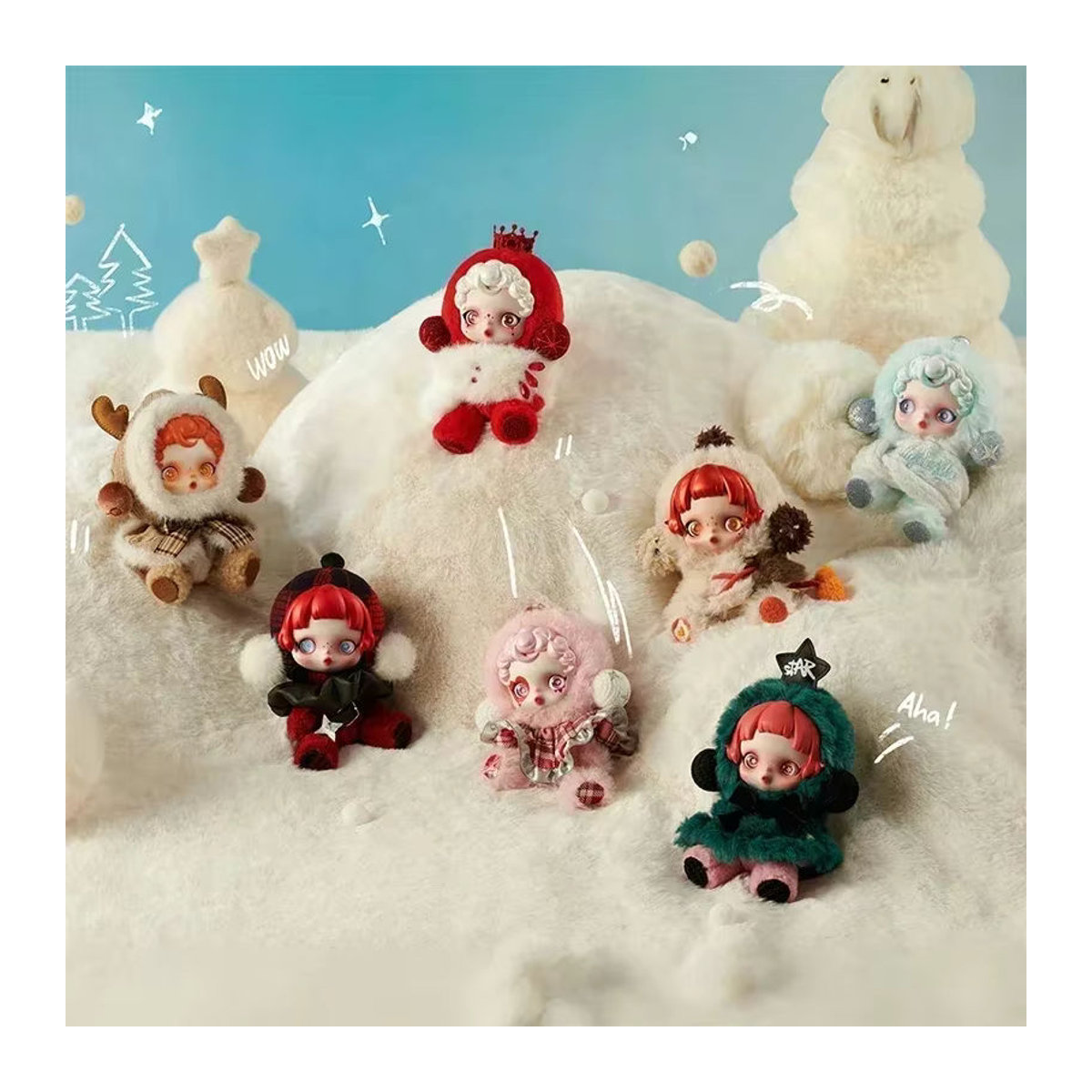 POP MART Skullpanda Winter Symphony Series Blind Box Mystery Box Anime Figur als Desktop Ornament in Braun und Rosa - Bild 2