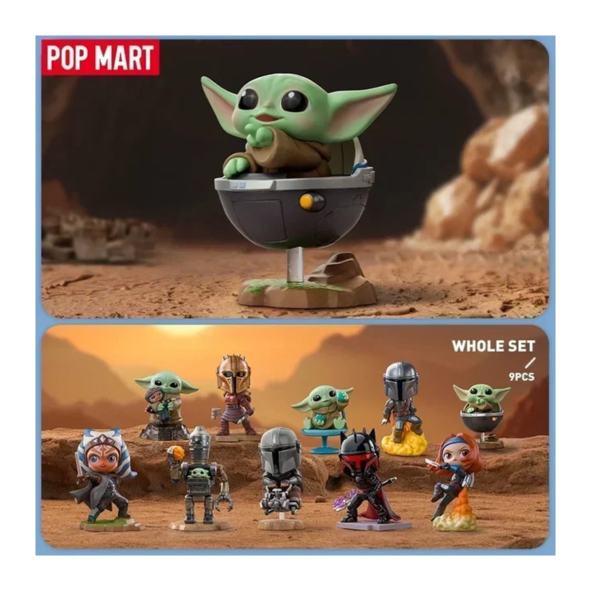 POP MART Star Wars Mandalorian Serie Blind Box Mystery Box mit mehrfarbigen Anime Figuren aus Kunststoff - Bild 1