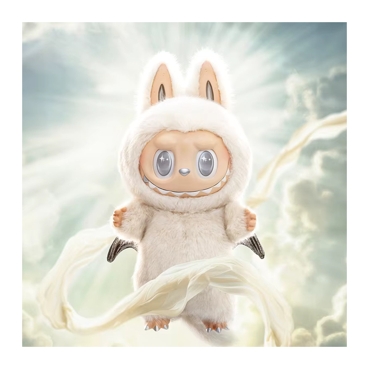 POP MART THE MONSTERS ANGEL IN CLOUDS Vinyl-Gesichtspuppe in Weiß aus Kunststoff und Textil - Bild 2