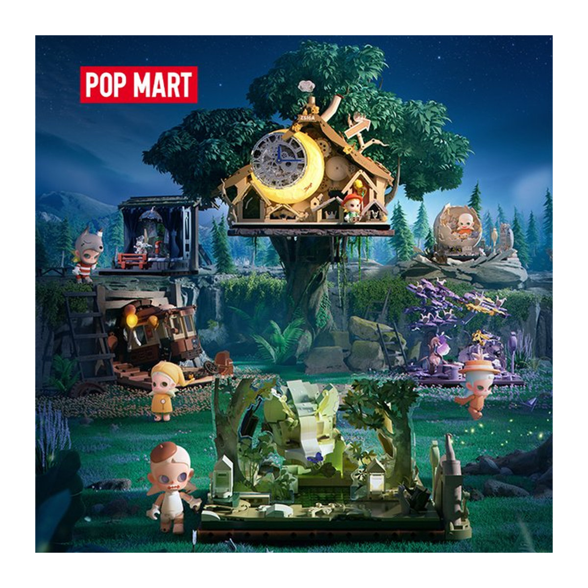 POP MART Zsiga Walking Into The Forest Serie Blockfiguren in Grün aus Kunststoff - Bild 1