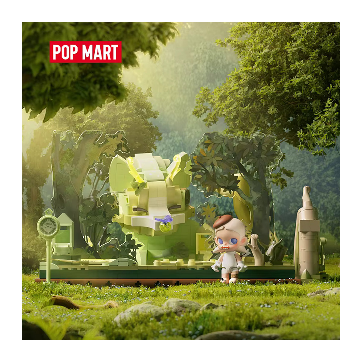 POP MART Zsiga Walking Into The Forest Serie Blockfiguren in Grün aus Kunststoff - Bild 2