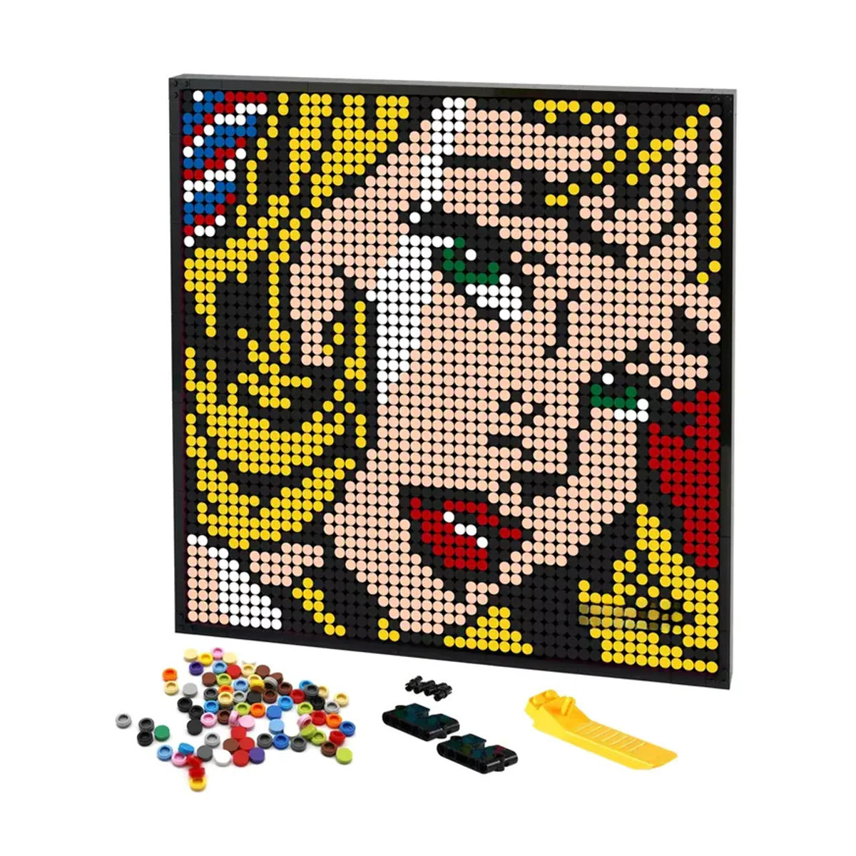 Pop Pixel Art Dame mit Schleifen Mosaik-Gemälde aus Bausteinen, 2400+ Teile DIY Puzzle-Set, mehrfarbig - Bild 5