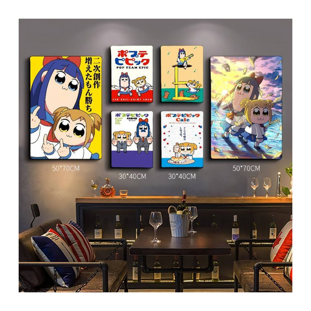Pop Team Epic Classic Anime DIY Sticker Wasserfester Papieraufkleber für Home Decor in Mehrfarbig - Bild 1