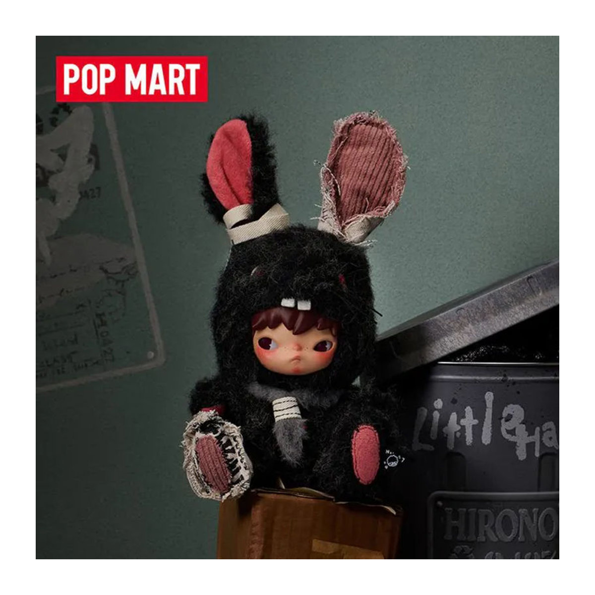 POPMART Hirono Little Hare Blindbox Anime-Figur Schwarz als Sammlermodell und Dekoration - Bild 1