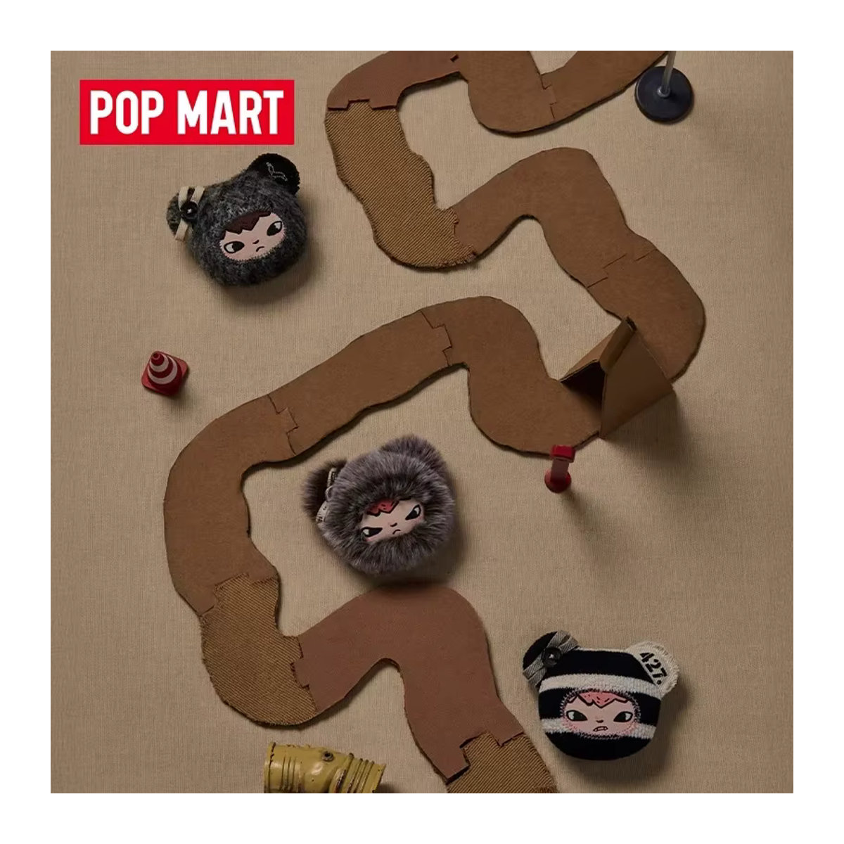 POPMART HIRONO Road Journal 0427 Serie Blind Box Mystery Box Anime Figur als Desktop-Ornament in Grau und Mehrfarbig - Bild 2