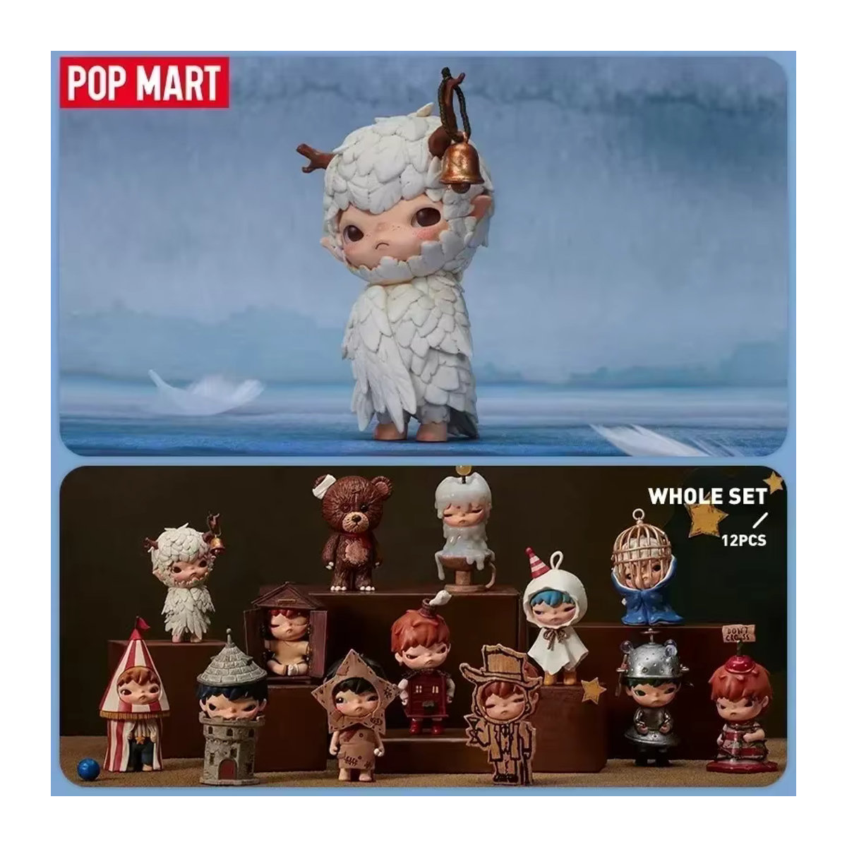POPMART Hirono Shelter Serie Mystery Box Blind Box Überraschungsspielzeug Anime-Figur aus Kunstharz in Weiß - Bild 2