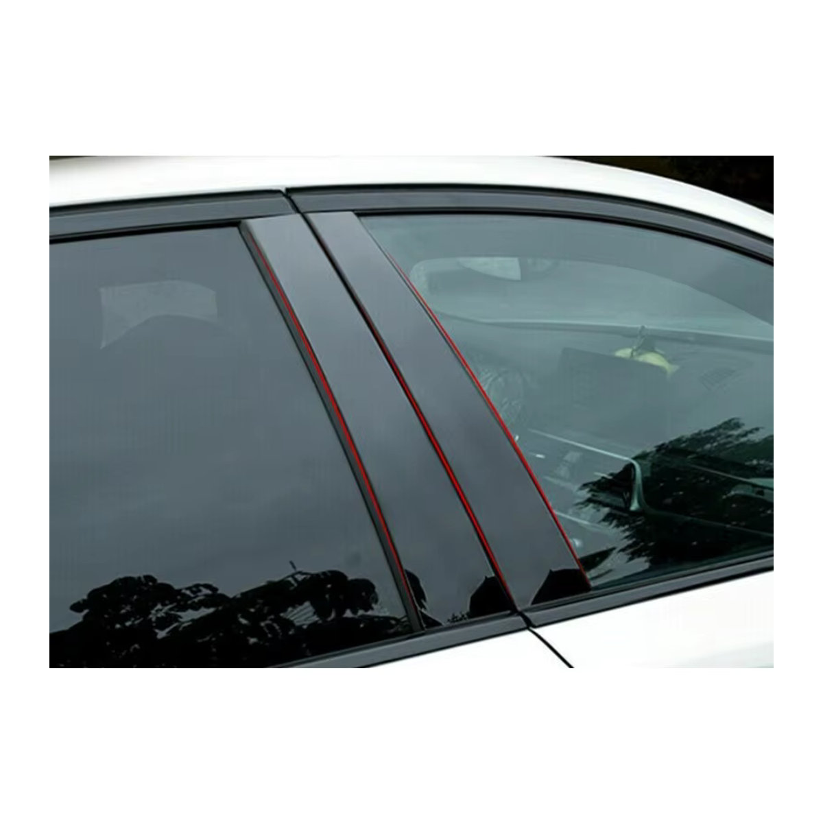POSSBAY 4er Set Zierleisten für Auto Fenster und Säulen B C Spalte in Glänzend Schwarz für Opel Corsa Hybrid E GS Line GS - Bild 3