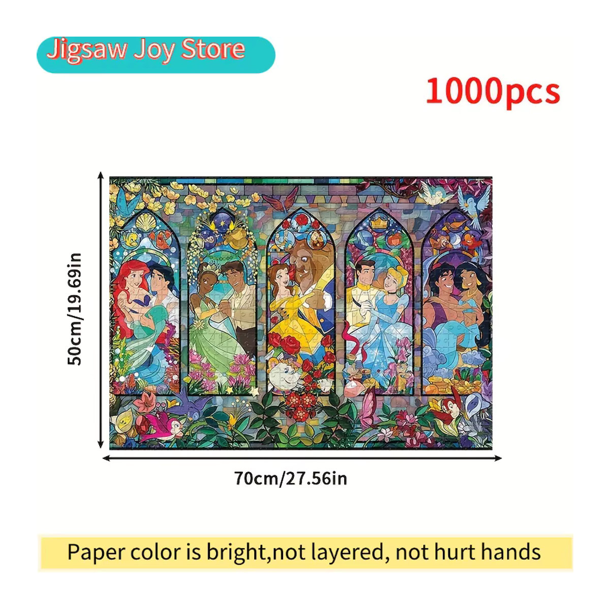 Potdemiel 1000-teiliges Puzzle mit Cartoon-Charakteren Prinzessin und Prinz, mehrfarbig, rechteckig - Bild 2
