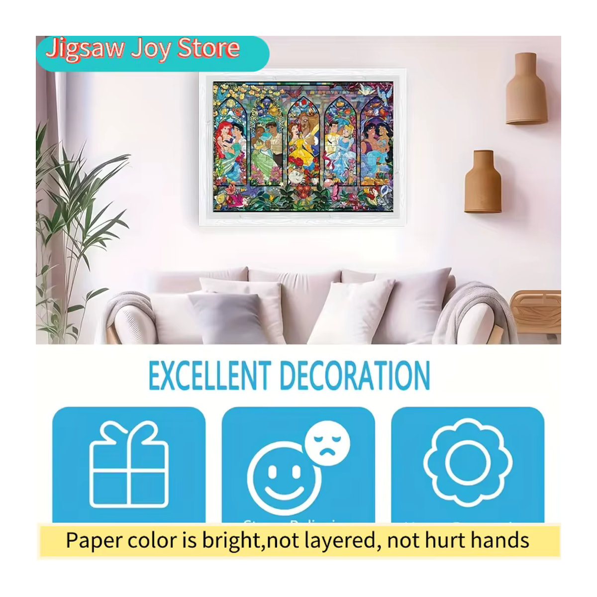 Potdemiel 1000-teiliges Puzzle mit Cartoon-Charakteren Prinzessin und Prinz, mehrfarbig, rechteckig - Bild 6