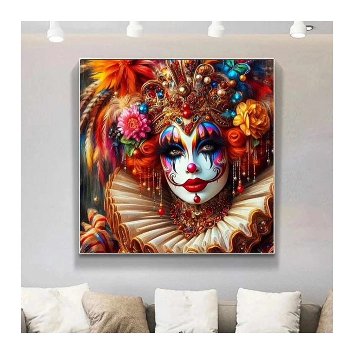Potdemiel 5D Diamant Mosaik Joker Porträt DIY Diamantmalerei als hängendes Strass-Stickerei-Bild in Mehrfarbig - Bild 1