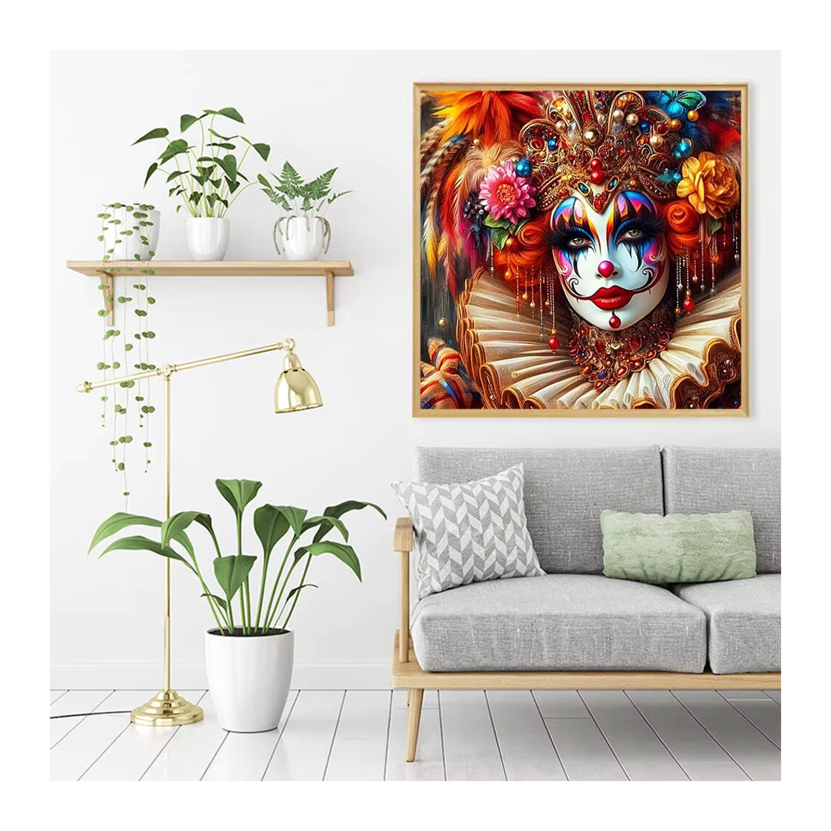 Potdemiel 5D Diamant Mosaik Joker Porträt DIY Diamantmalerei als hängendes Strass-Stickerei-Bild in Mehrfarbig - Bild 3