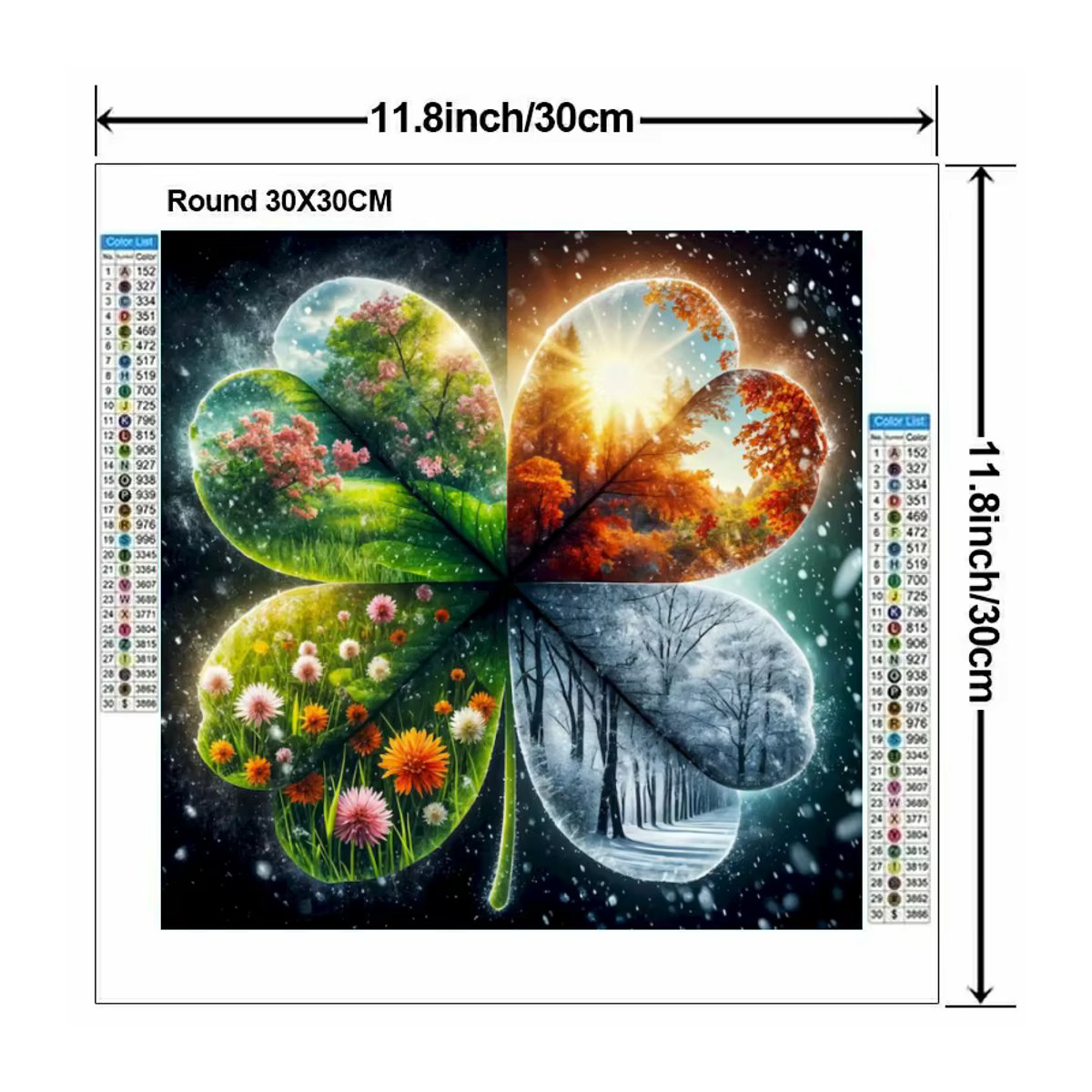 Potdemiel 5D Diamantgemälde Set mit floralem Motiv und vierblättrigem Kleeblatt in Mehrfarbig zur Wandmontage - Bild 2