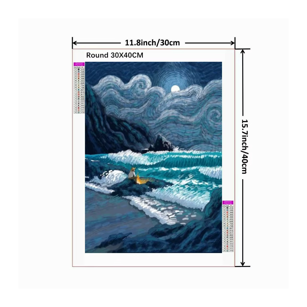 Potdemiel 5D-Diamantgemälde Vincent Van Gogh Sternennacht und Sonnenblume DIY Mosaik-Set in Blau und Mehrfarbig - Bild 1