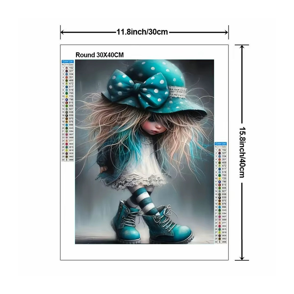 Potdemiel 5D Diamantmalerei Set Coole Mützen-Mädchen Cartoon-Porträt DIY Strasssteine Kunst für Kinder, mehrfarbig - Bild 2