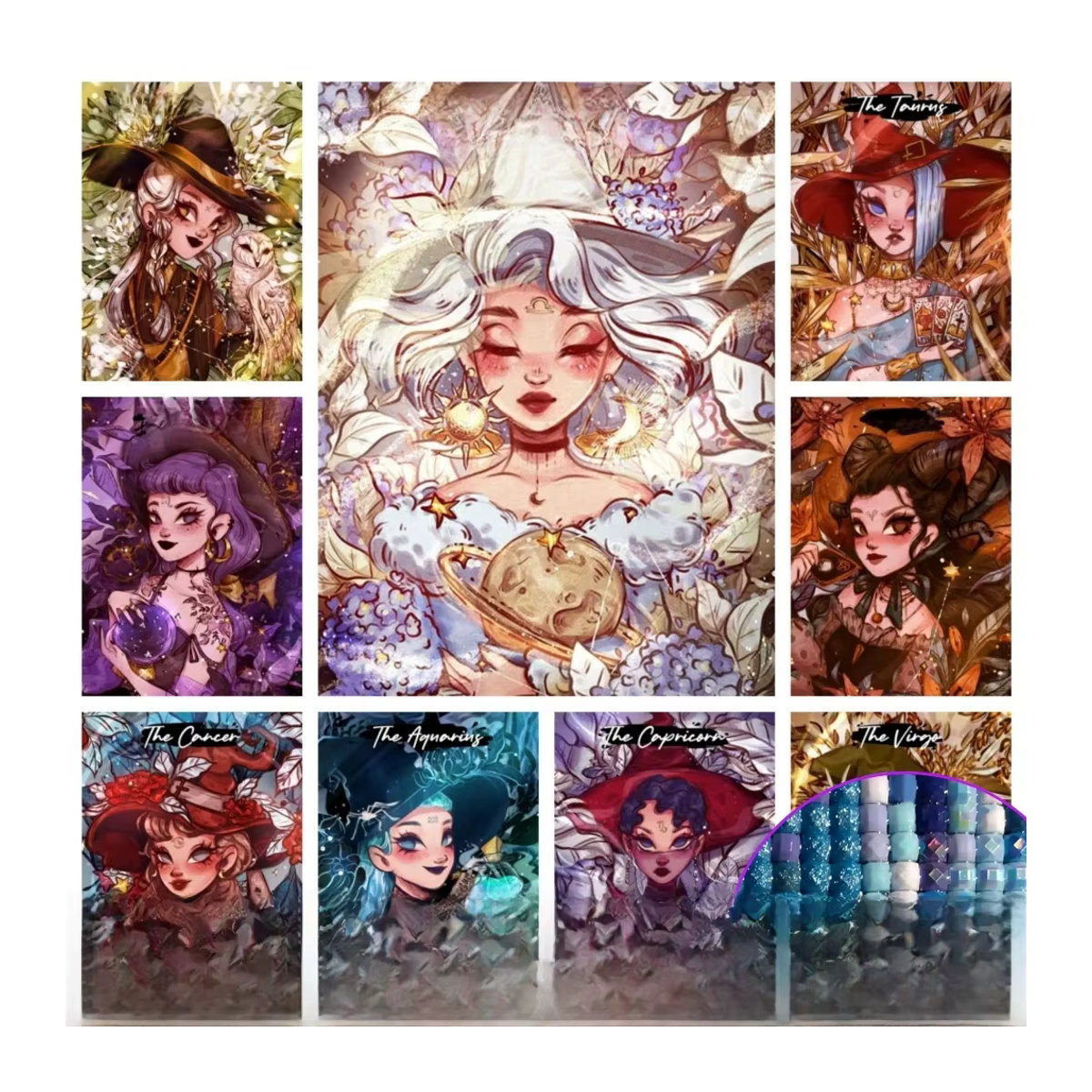 Potdemiel 5D DIY Diamant Malerei Sternzeichen Hexe Astrologie Konstellation Mosaik Stickerei Mehrfarbig - Bild 4