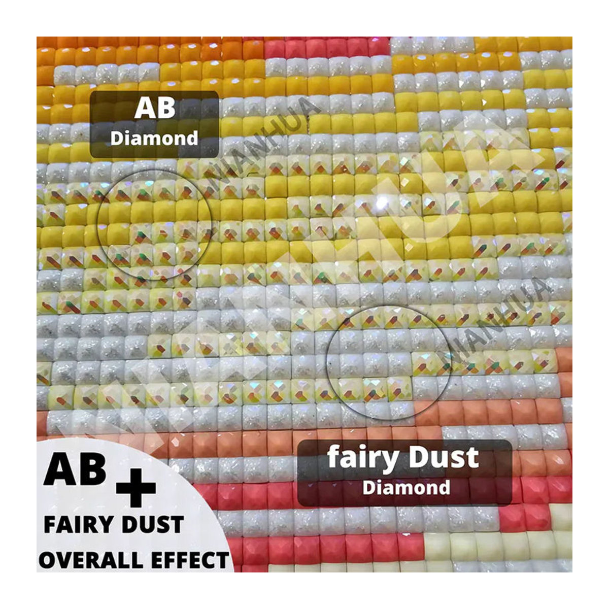 Potdemiel AB Fairy Dust Diamantmalerei Set mit Anime Mädchen und Blumenmotiv, 5D DIY Kreuzstich Kit für Hobby und Dekoration, Mehrfarbig - Bild 3
