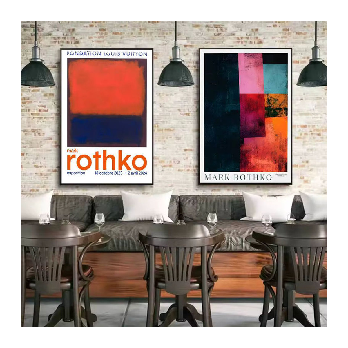 Potdemiel Abstrakte Kunst Leinwand Poster Mark Rothko Stil Mehrfarbig Modernes Wandbild für Wohnzimmer und Büro - Bild 2