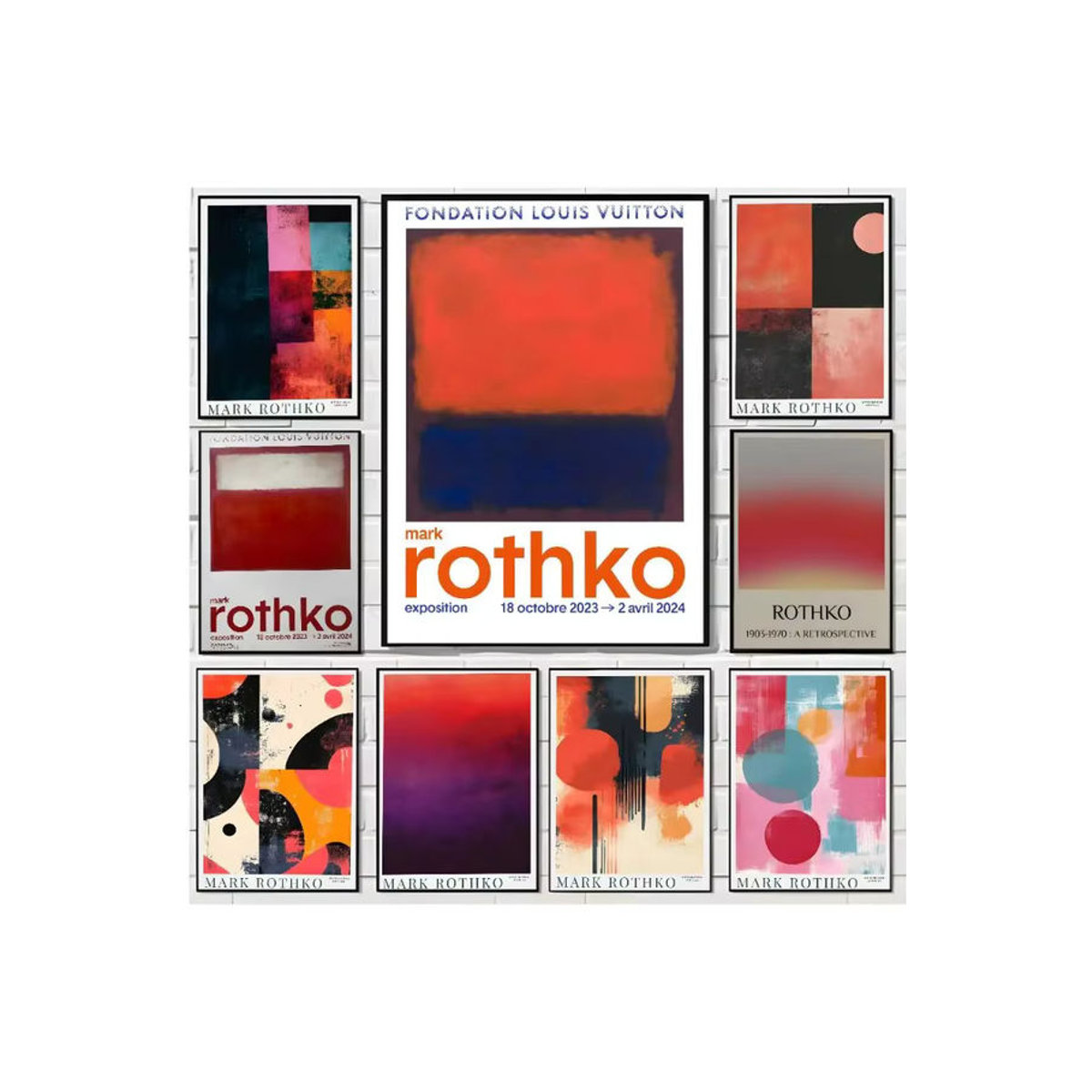 Potdemiel Abstrakte Kunst Leinwand Poster Mark Rothko Stil Mehrfarbig Modernes Wandbild für Wohnzimmer und Büro - Bild 3