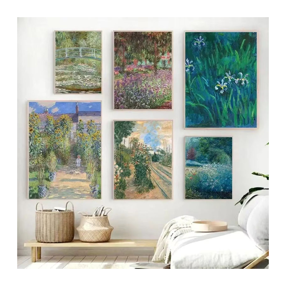 Potdemiel Abstrakte Landschaft Leinwand Wandkunst im Querformat, Mehrfarbiges Klassisches Poster für deine Wohnzimmer Dekoration - Bild 1