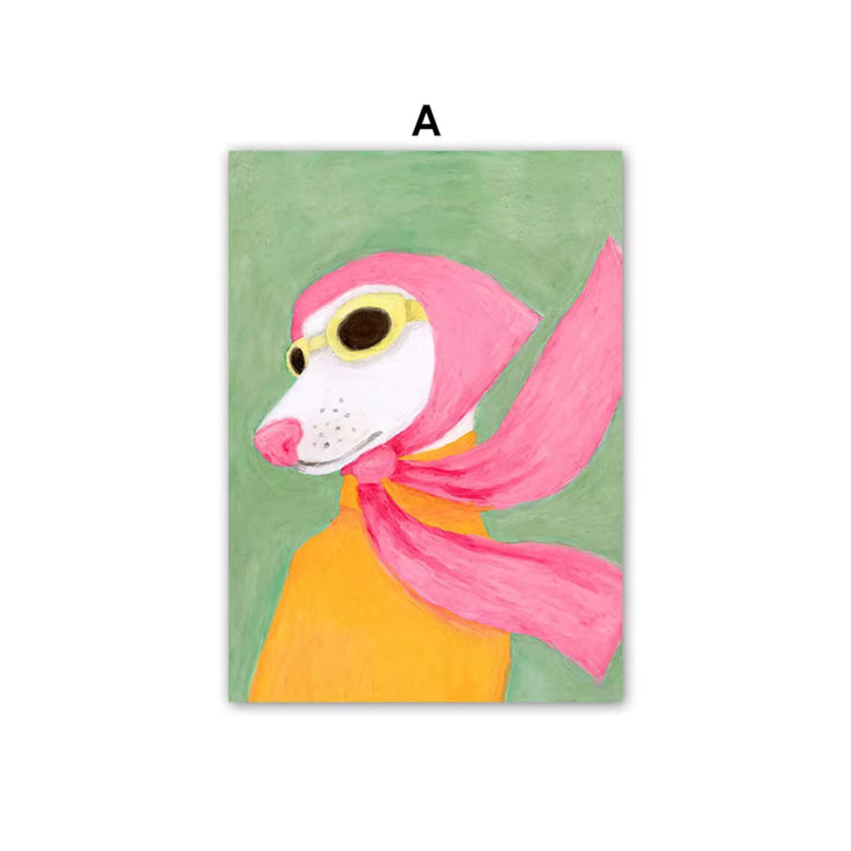 Potdemiel Abstrakte Leinwandmalerei mit Tier und Bananen in Mehrfarbig, Modernes Wandbild im Hochformat für dein Zuhause - Bild 2