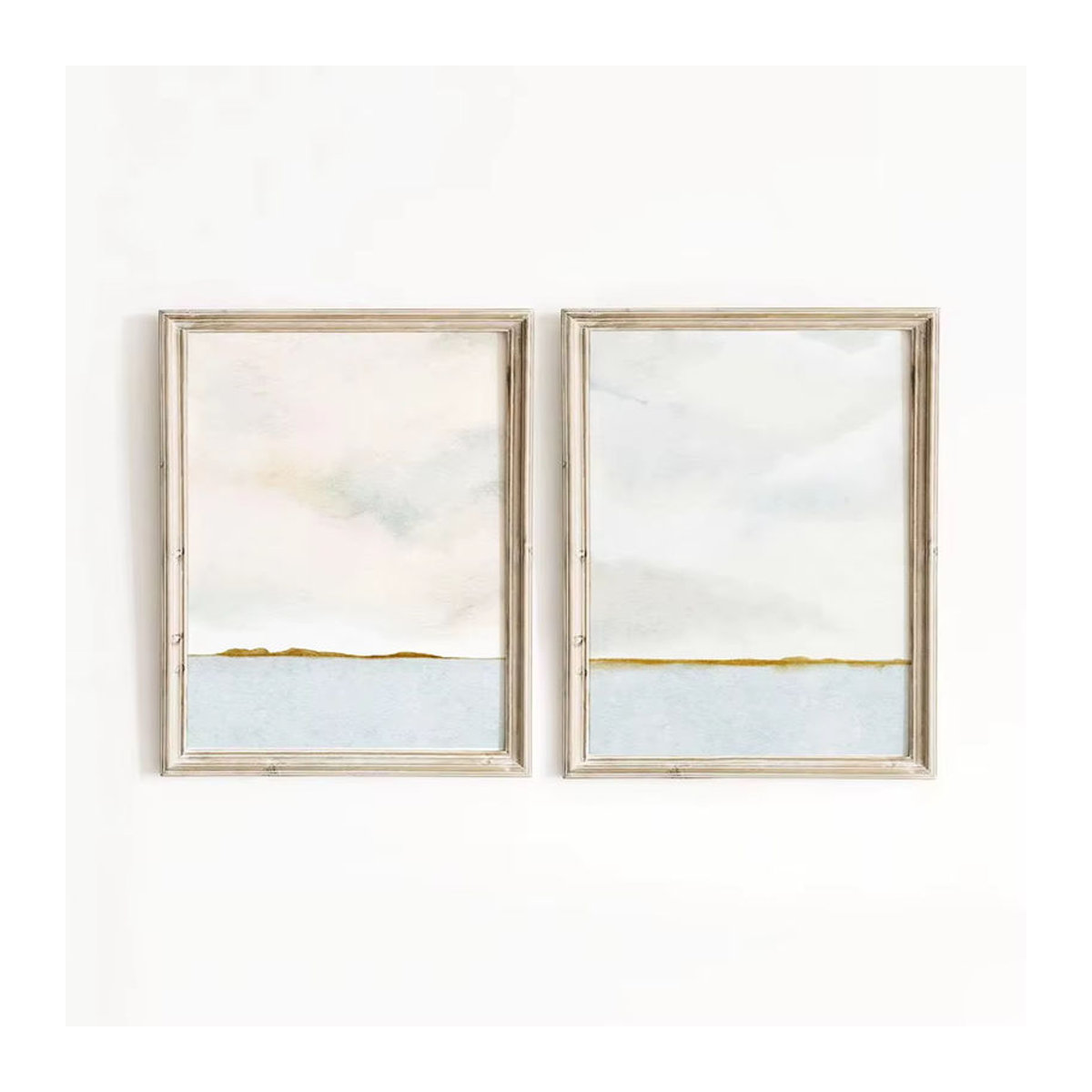 Potdemiel Abstraktes Meereslandschaft Wandbild in Blau, Minimalistisches Aquarell-Poster auf Leinwand für deine Heimdekoration - Bild 2