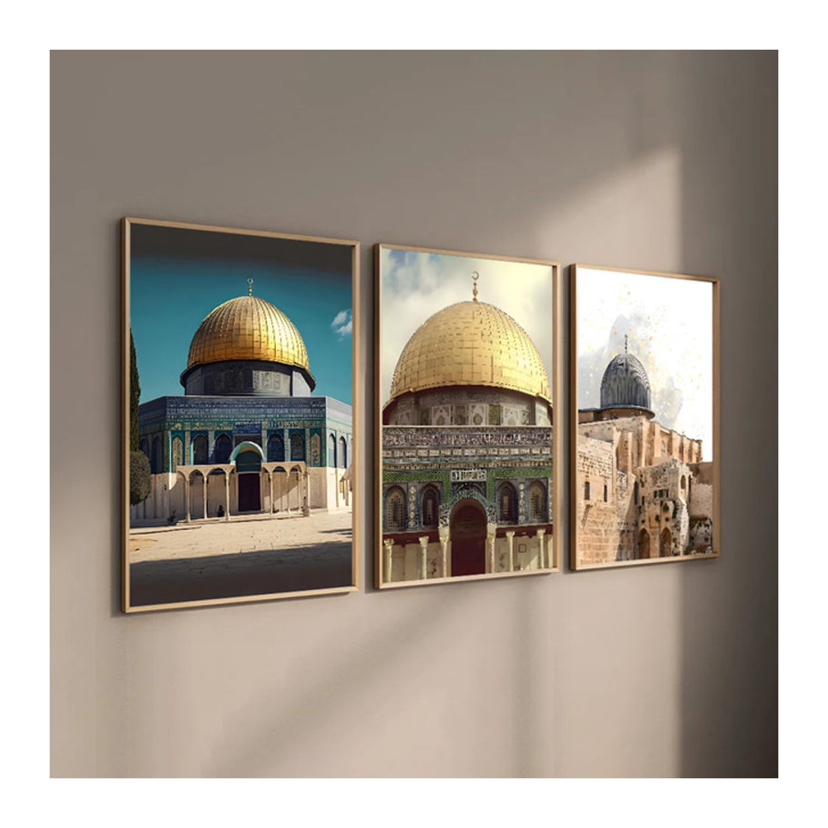 Potdemiel Al Aqsa Moschee Leinwand Wandbild Mehrfarbig Orientalische Kunst Dekoration im Hochformat - Bild 1