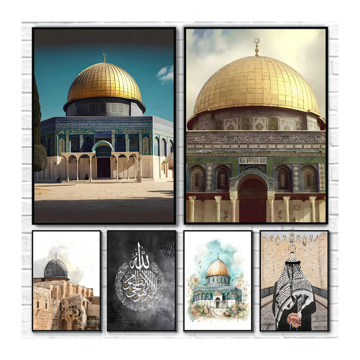 Potdemiel Al Aqsa Moschee Leinwand Wandbild Mehrfarbig Orientalische Kunst Dekoration im Hochformat - Bild 2