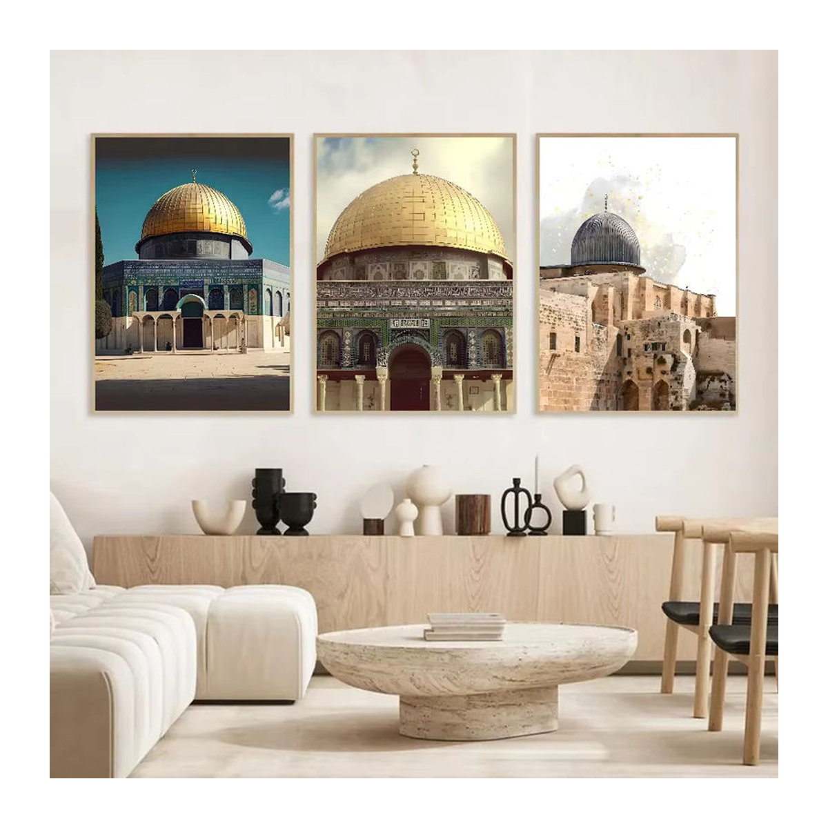 Potdemiel Al Aqsa Moschee Leinwand Wandbild Mehrfarbig Orientalische Kunst Dekoration im Hochformat - Bild 3