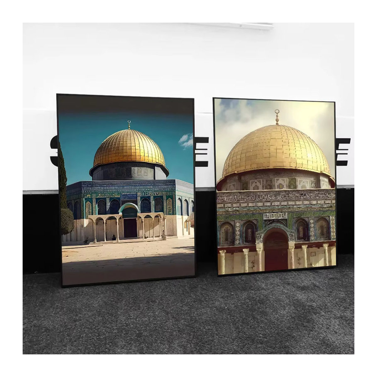 Potdemiel Al Aqsa Moschee Leinwand Wandbild Mehrfarbig Orientalische Kunst Dekoration im Hochformat - Bild 4