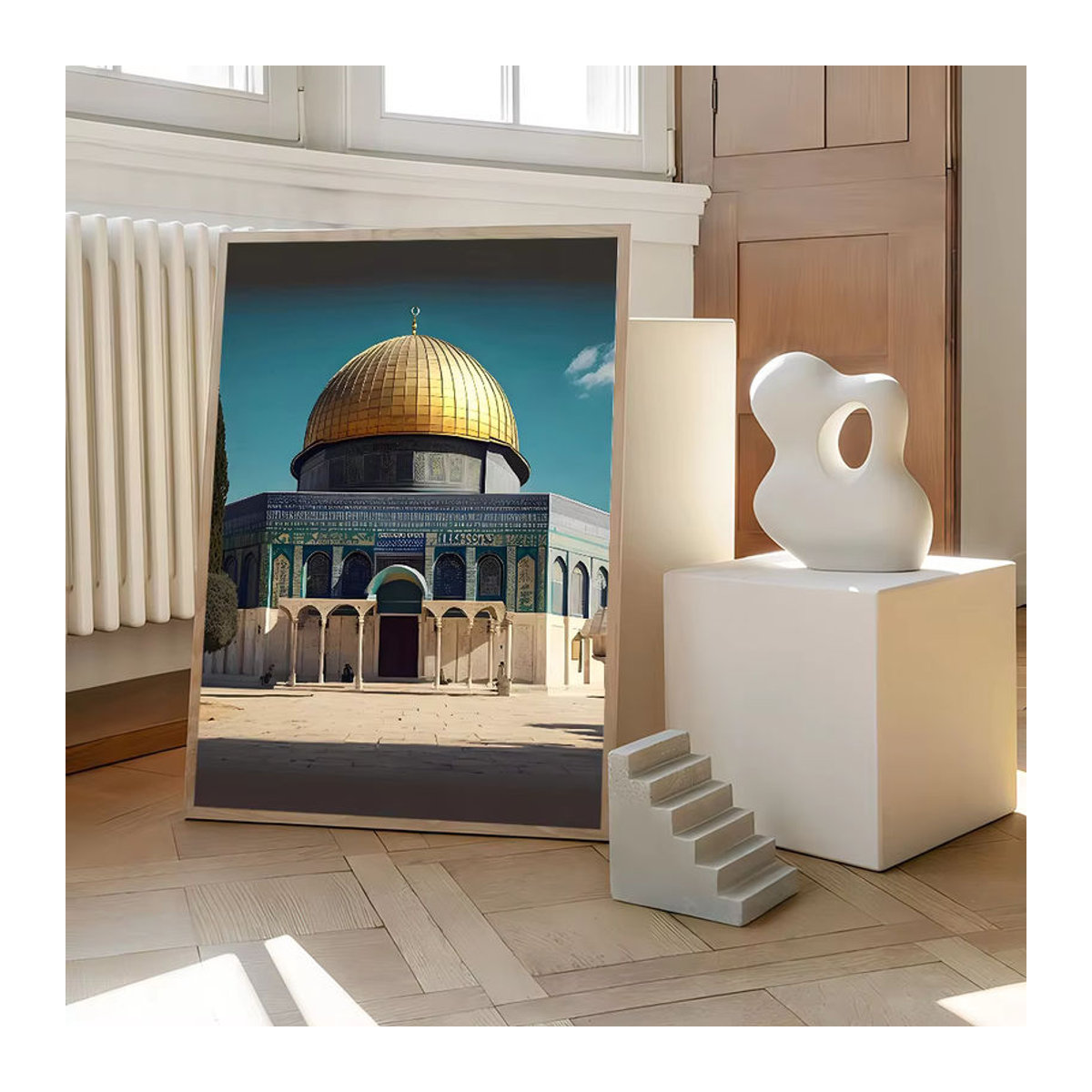 Potdemiel Al Aqsa Moschee Leinwand Wandbild Mehrfarbig Orientalische Kunst Dekoration im Hochformat - Bild 6