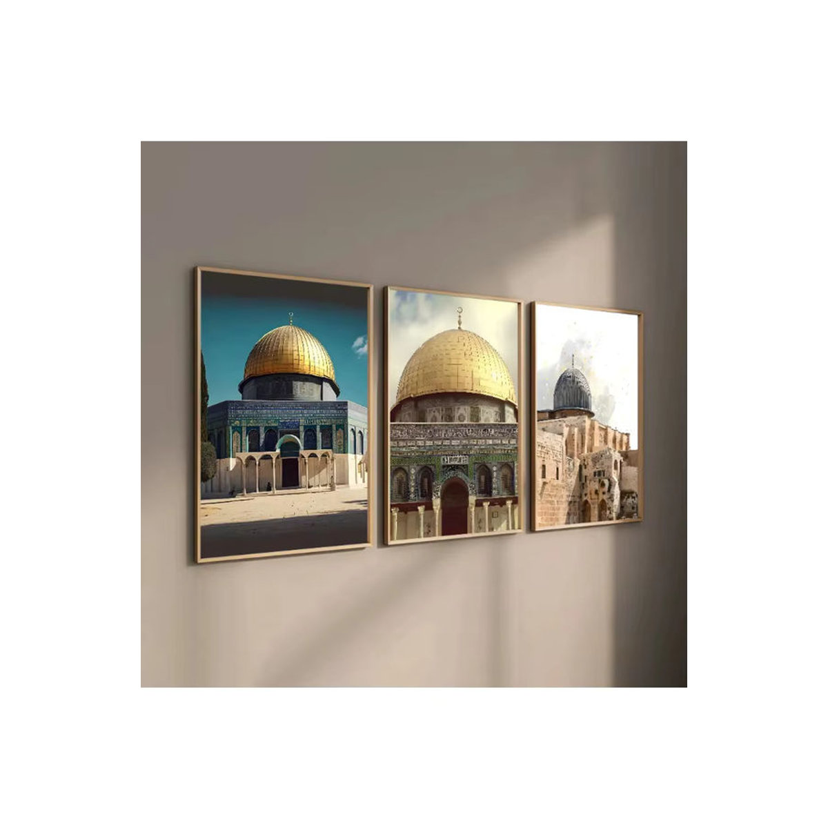 Potdemiel Al Aqsa Moschee Leinwand Wandbild Mehrfarbig Orientalische Kunst Dekoration im Hochformat - Bild 7