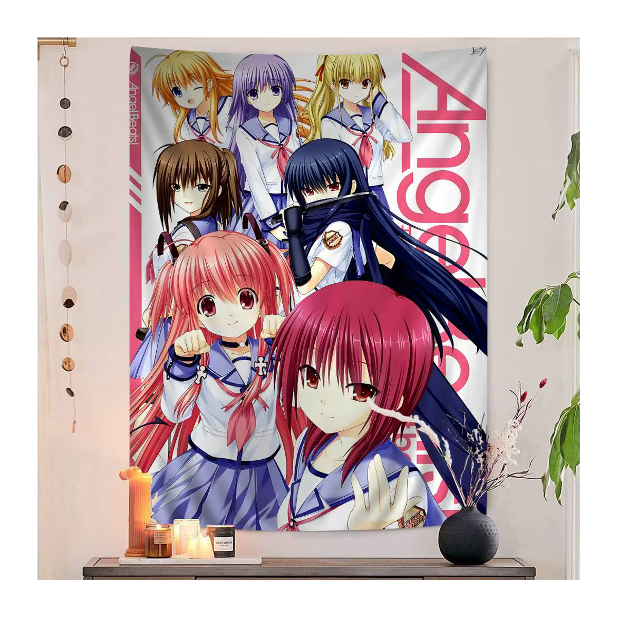 Potdemiel Angel Beats Cartoon Wandteppich in Mehrfarbig als ästhetischer Anime Wandbehang aus Textil - Bild 3