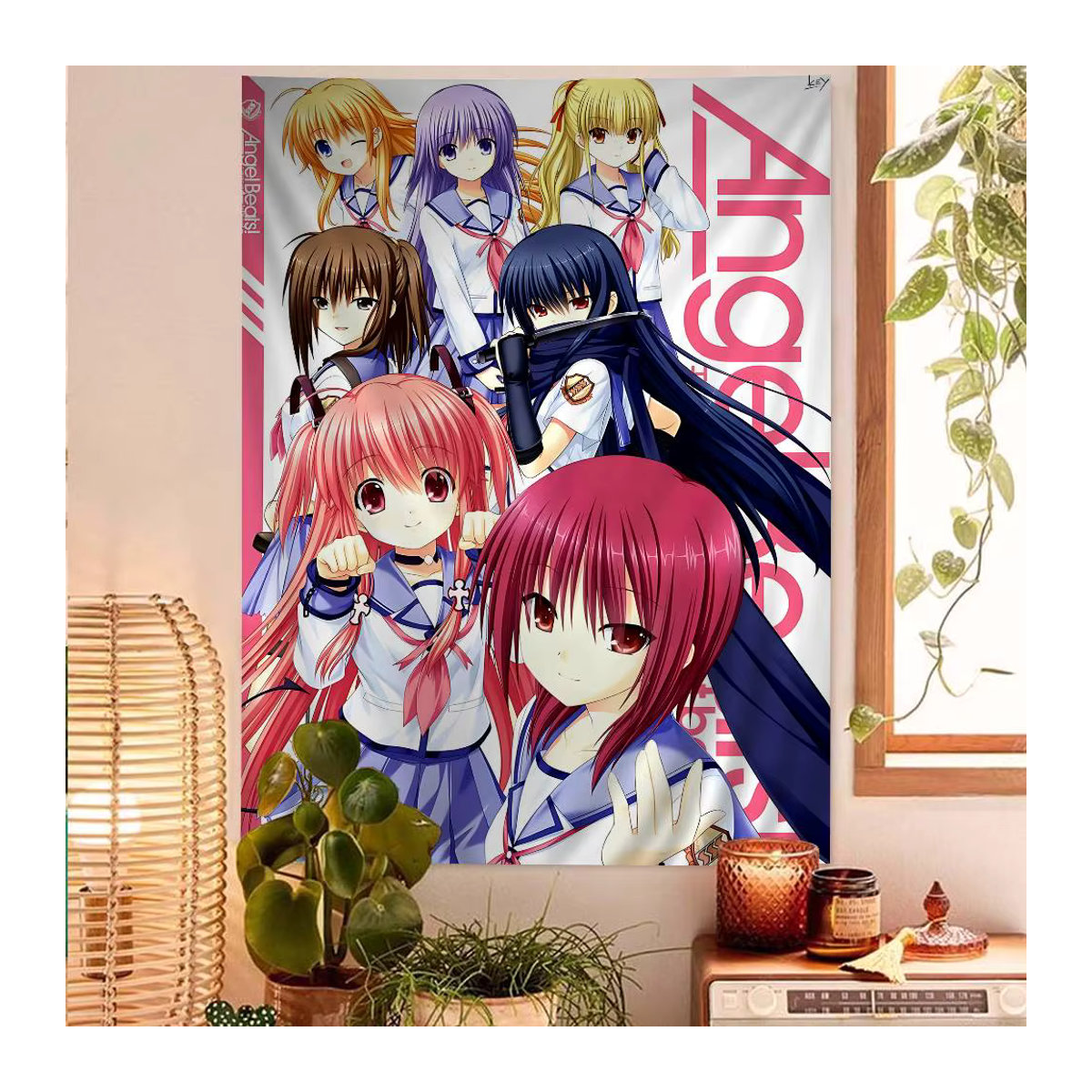 Potdemiel Angel Beats Cartoon Wandteppich in Mehrfarbig als ästhetischer Anime Wandbehang aus Textil - Bild 4