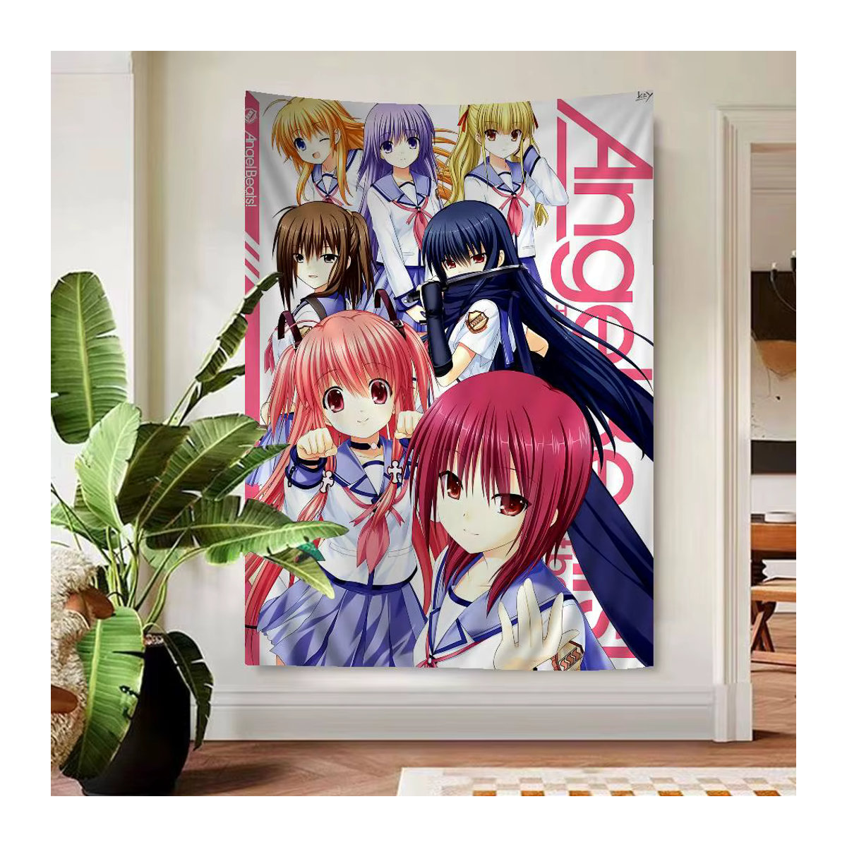 Potdemiel Angel Beats Cartoon Wandteppich in Mehrfarbig als ästhetischer Anime Wandbehang aus Textil - Bild 6