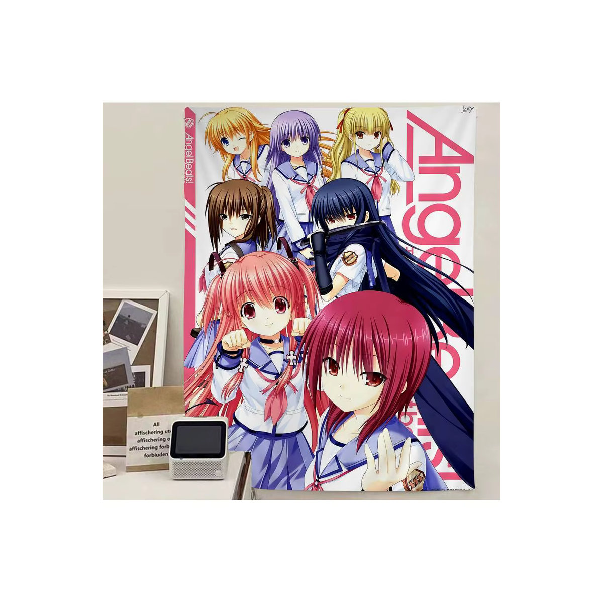 Potdemiel Angel Beats Cartoon Wandteppich in Mehrfarbig als ästhetischer Anime Wandbehang aus Textil - Bild 7