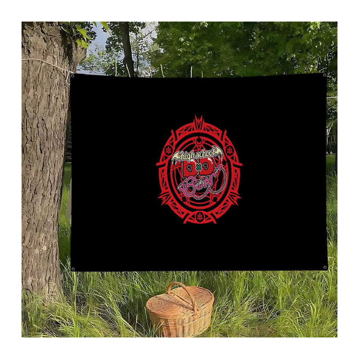 Potdemiel Anime Banner High School DxD Vintage Dekoration Schwarz Textil Hochformat - Bild 2