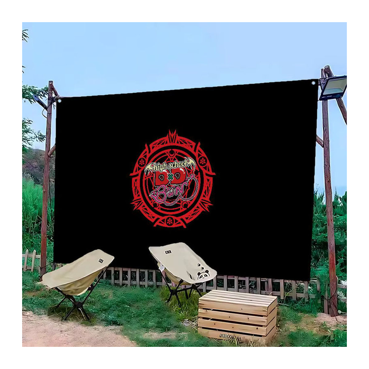 Potdemiel Anime Banner High School DxD Vintage Dekoration Schwarz Textil Hochformat - Bild 4