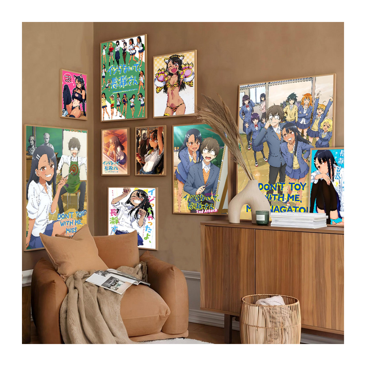 Potdemiel Anime Don't Toy With Me Miss Nagatoro Wandaufkleber aus Papier, mehrfarbig und weiß, rechteckig - Bild 1
