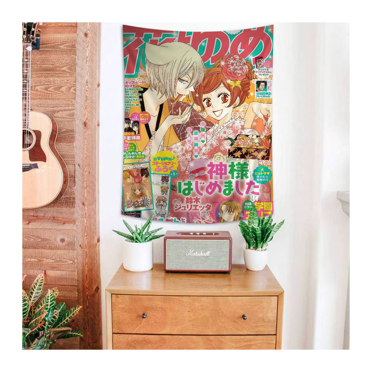 Potdemiel Anime K-Kamisama Kiss Wandteppich mit Mandala und Porträt, mehrfarbiger böhmischer Textildruck zur Wanddekoration - Bild 2