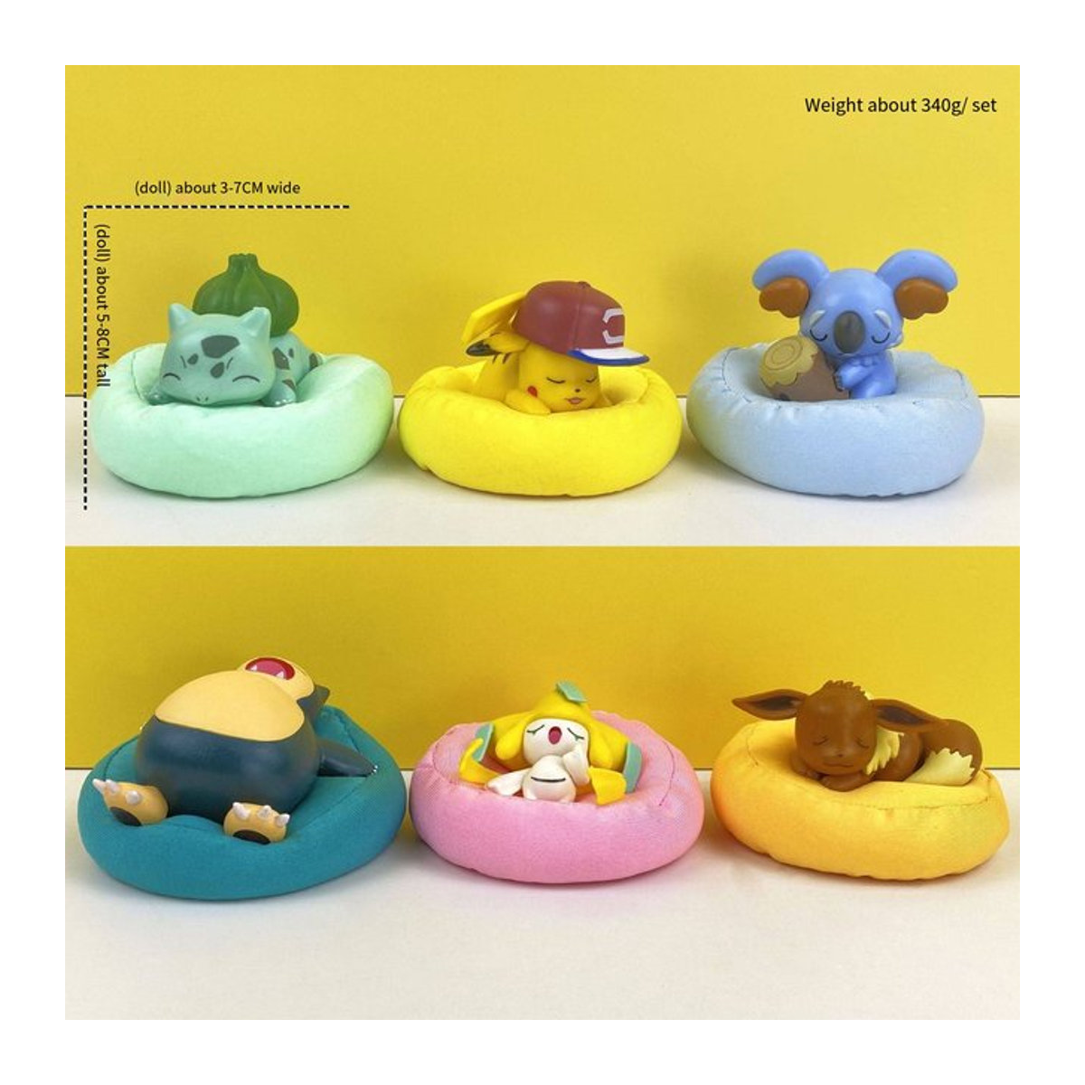Potdemiel Anime Plüschfiguren Pikachu Snorlax Bulbasaur als weiche PVC-Modellpuppen in Mehrfarbig für Kinder - Bild 1