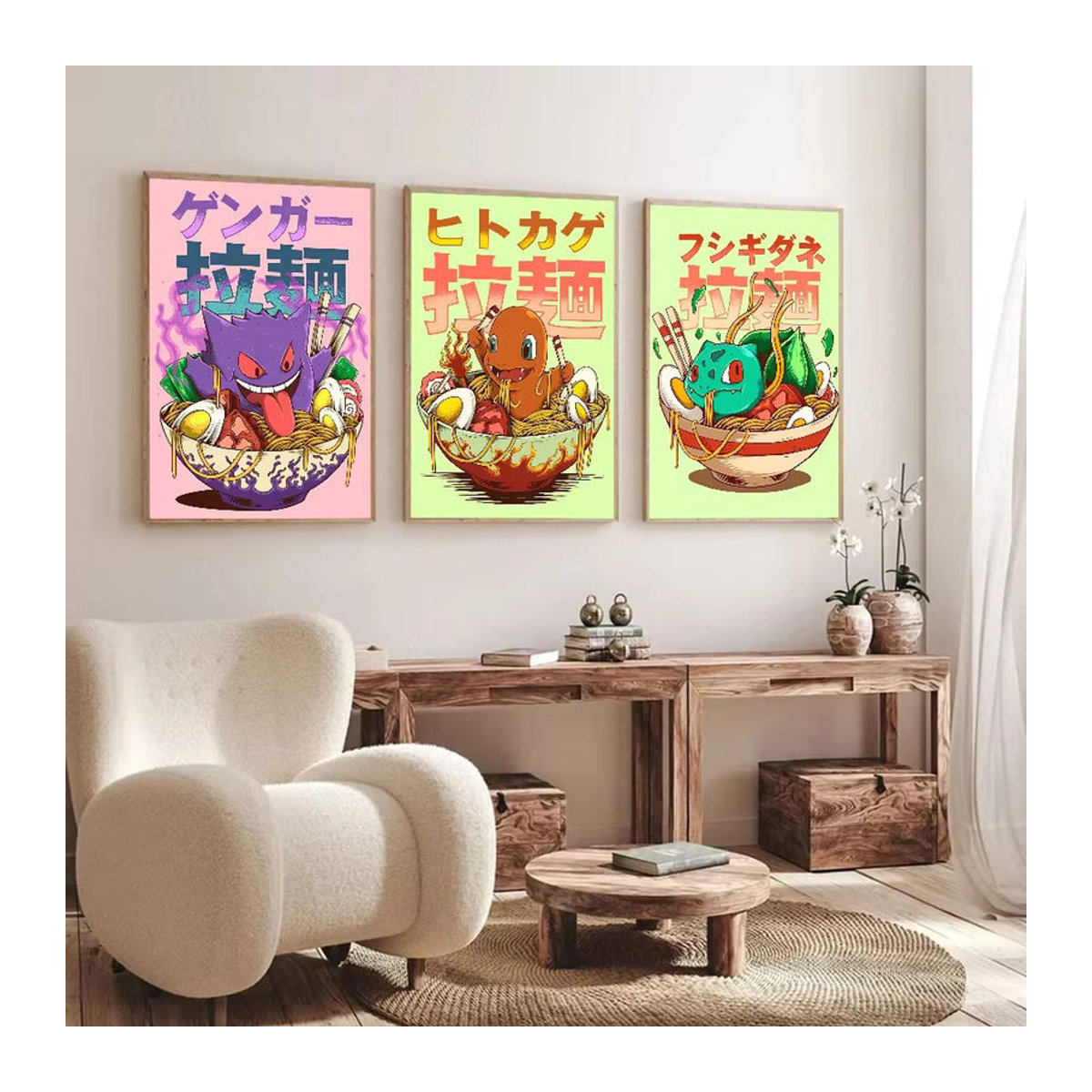 Potdemiel Anime Poster aus Leinwand für Wanddekoration, mehrfarbig, Hochformat - Bild 2