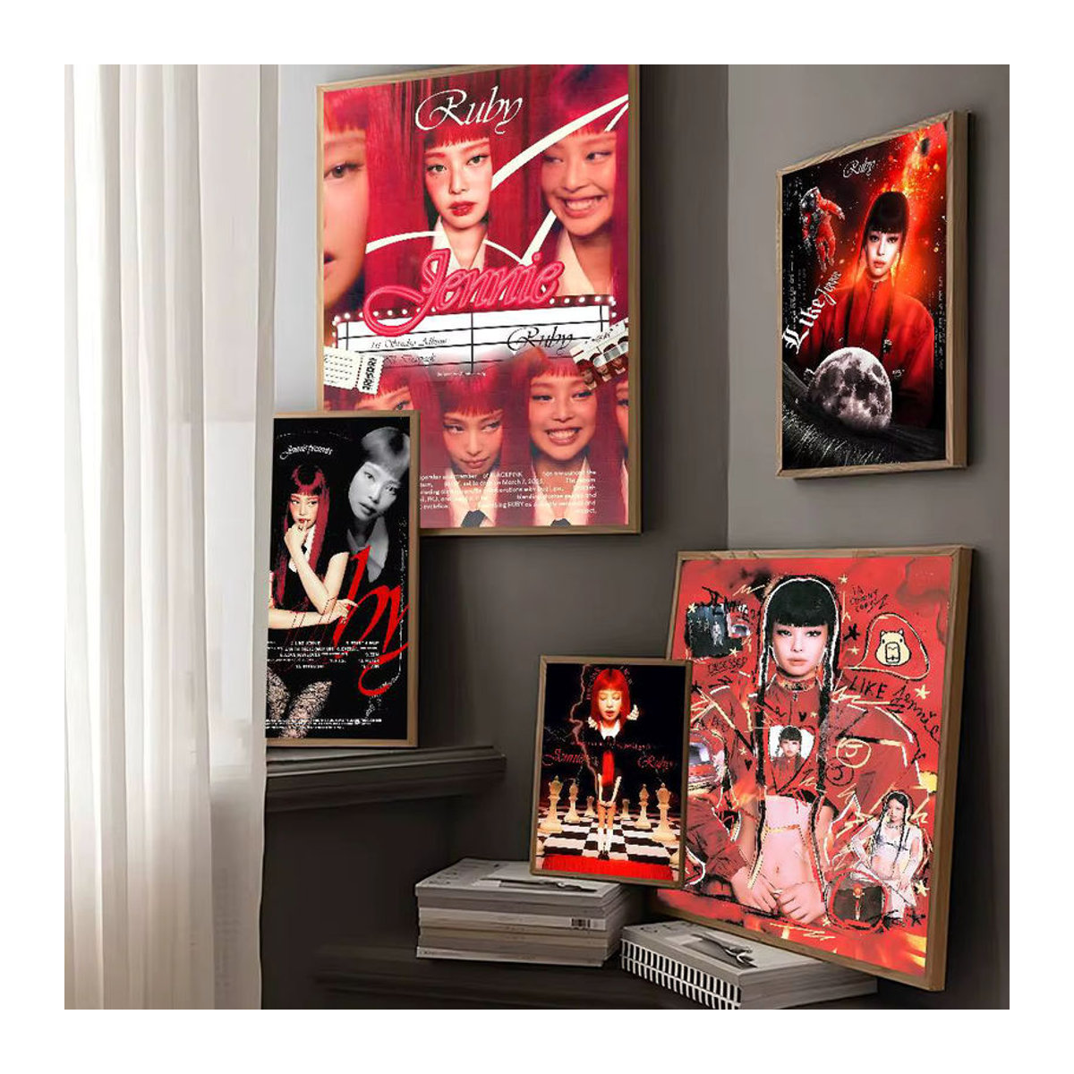 Potdemiel Anime Poster Sänger JENNiE Wandkunst aus weißem Kraftpapier in Mehrfarbig - Bild 6