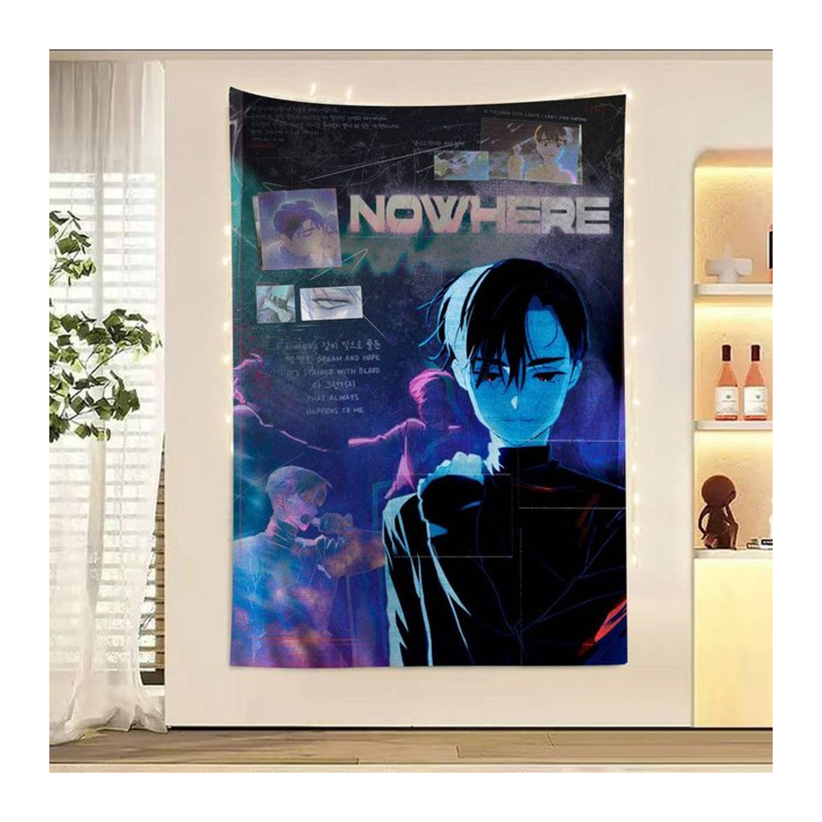 Potdemiel Anime Wandbehang Alien Bühne Ivan Till Tapisserie in Blau, Rechteckig - Bild 1