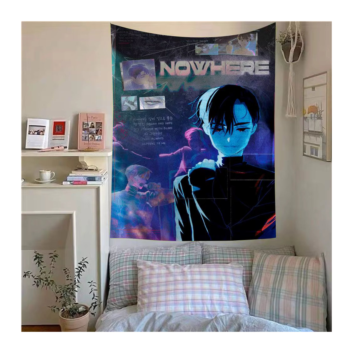 Potdemiel Anime Wandbehang Alien Bühne Ivan Till Tapisserie in Blau, Rechteckig - Bild 2